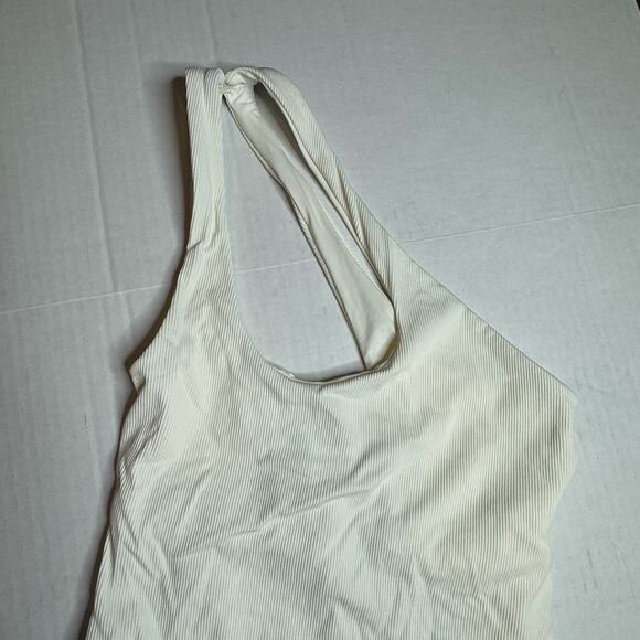 L*Space Cream Phoebe Classic One-Shoulder Rib One-Piece Swimsuit NWOT Size 8 - Picture 4 of 9